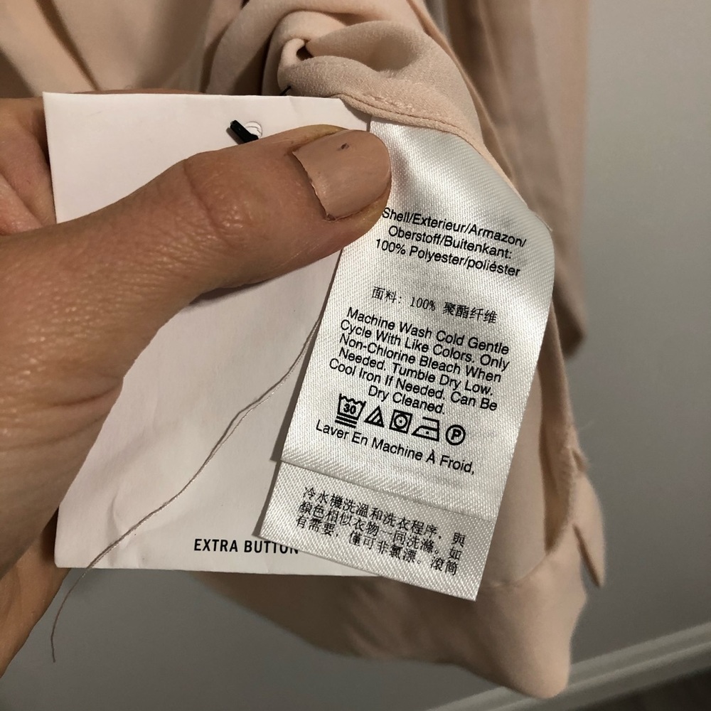 New DKNY Sheer Pink Collar Blouse - Picture 9 of 11